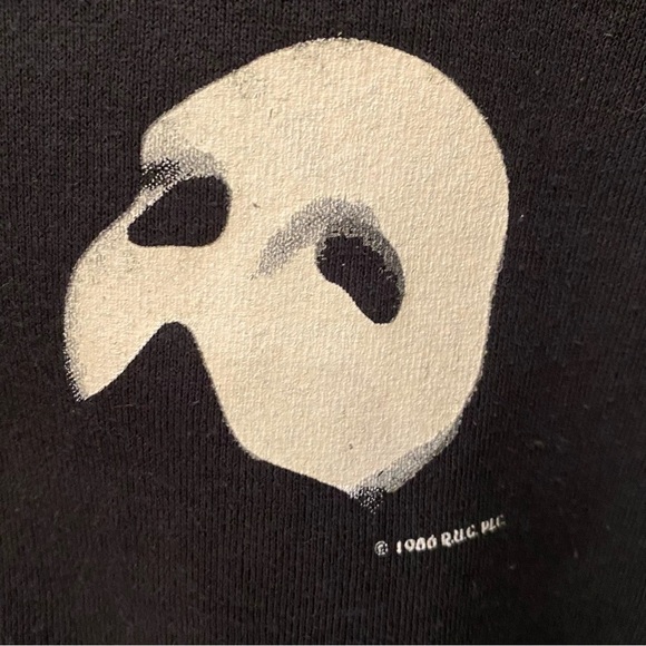 Vintage THE PHANTOM OF THE OPERA 1986 Black Graphic Sweatshirt Size XL-Unisex - Picture 2 of 7